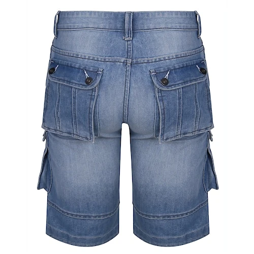 Bigdude Cargo Denim Shorts Light Wash 5 Bigdude Cargo Denim Shorts Light Wash - Image 3
