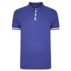Bigdude Contrast Stripe Placket With Tipped Cuff Polo Shirt Cobalt -Bigdude bd451741 bd21p14 cobalt 1