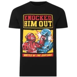 Bigdude Retro Print Twin Pack T-Shirts Black/Black -Bigdude bd90f7c4 bd23ts40