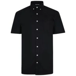 Bigdude Oxford Short Sleeve Shirt Black