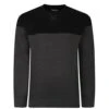 Bigdude Colour Block Jumper Black/Charcoal -Bigdude bf9a7d28 colourblockjumper black 1