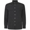 Bigdude Geometric Print Long Sleeve Poplin Shirt Black -Bigdude c070cd27 nocodeshirtblack 1