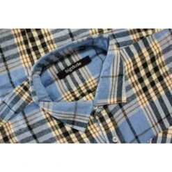 Bigdude Summer Long Sleeve Flannel Shirt Blue -Bigdude c4bcfa7f bd23ls01 20