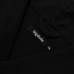 Bigdude Knitted Waffle Dressing Gown Black -Bigdude c834a279 img 8187