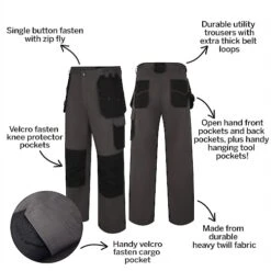 Bigdude Durable Work Trousers Charcoal -Bigdude c8c27b81 bd23tr05 07 charcoal