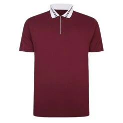 Bigdude Jersey Zip Polo Burgundy