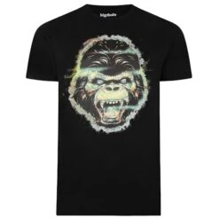 Bigdude Graphic Gorilla Print T-Shirt Black
