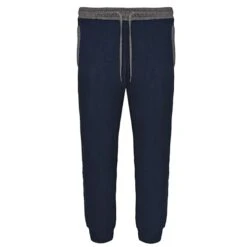Bigdude Chunky Waistband Contrast Joggers Navy