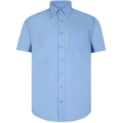 Bigdude Classic Short Sleeve Poplin Shirt Light Blue -Bigdude d084e7c2 m30a6848
