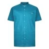 Bigdude Woven Linen Grandad Collar Short Sleeve Shirt Turqouise 2 Bigdude Woven Linen Grandad Collar Short Sleeve Shirt Turqouise -Bigdude d14f907c bd22ss02 06 turquoise 1