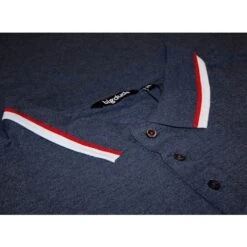 Bigdude Contrast Pique Polo Shirt Dark Denim -Bigdude d2252764 img 1373