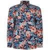 Bigdude Floral Long Sleeve Poplin Shirt Navy -Bigdude d2c771ea bd23ls11 02 1
