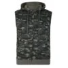 Bigdude Hooded Camo Gilet Khaki