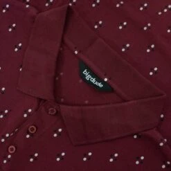 Bigdude Geometric Print Polo Shirt Burgundy -Bigdude d371fd30 img 8673