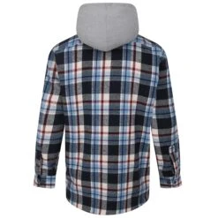 Bigdude Hooded Check Flannel Shirt Navy -Bigdude d65ee9b3 bd23ls03 04 2.jpg20edited