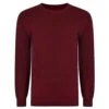 Bigdude Plain Crew Neck Knitted Jumper Burgundy -Bigdude d6ea08ab bd21jmp01 10 front
