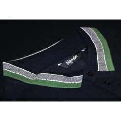 Bigdude Jacquard Contrast Pique Polo Shirt Navy -Bigdude d7fda069 img 1432