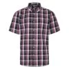 Bigdude Button Down Short Sleeve Check Shirt Purple -Bigdude d8643dde bd23ss09 05 1