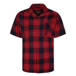 Bigdude Woven Checked Pyjama Set Red/Navy -Bigdude daf3c104 bd23pj06 22 top 1