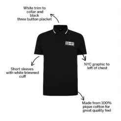 Bigdude NYC Pique Polo Black -Bigdude db0c4a00 bd22p17