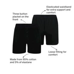Bigdude 3 Pack Loose Boxer Shorts Black -Bigdude db3e80b9 073
