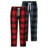 Bigdude Twin Pack Flannel Pyjama Pants Blue/Red -Bigdude dcd5bb49 bdpj15 58 blue 120twin