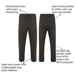 Bigdude Open Hem Loop Back Joggers Charcoal -Bigdude dd1d7c8d 057