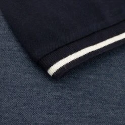 Bigdude Colour Block Zipped Polo Shirt Navy/Denim -Bigdude dd7232b5 img 8691