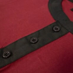 Bigdude Contrast Grandad Long Sleeve Pyjama Set Burgundy/Black -Bigdude e1097f69 img 8665