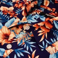 Bigdude Floral Long Sleeve Poplin Shirt Navy -Bigdude e1292e2d img 8763