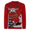 Bigdude Reindeer Christmas Jumper Red -Bigdude e2c56cb5 bd23jmp03 01 1