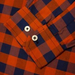 Bigdude Gingham Long Sleeve Shirt Orange -Bigdude e3b10582 img 8832