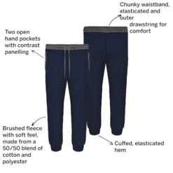 Bigdude Chunky Waistband Contrast Joggers Navy -Bigdude e47295d0 071