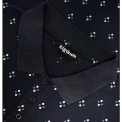 Bigdude Geometric Print Polo Shirt Navy -Bigdude eaefc1ea navy20polo202