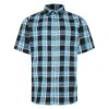 Bigdude Short Sleeve Check Shirt Turquoise -Bigdude ec600499 bd23ss10 04 1