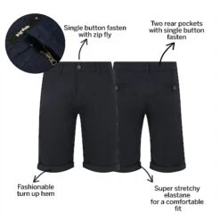 Bigdude Stretch Chino Shorts Navy -Bigdude f20641ab bd20sh0320navy