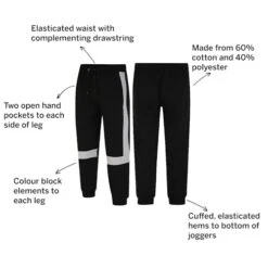 Bigdude Colour Block Joggers Black -Bigdude f2cff47d 119