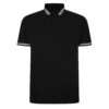 Bigdude Jacquard Contrast Pique Polo Shirt Black