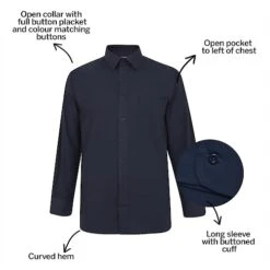 Bigdude Classic Long Sleeve Poplin Shirt Navy -Bigdude f865c5ff bd19ls120blue