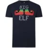 Bigdude Big Elf Print Christmas T-Shirt Navy -Bigdude fa7305ff bd23ts19 02 1201