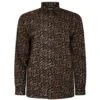 Bigdude Leaf Print Long Sleeve Poplin Shirt Black -Bigdude fb4d7d22 bd23ls12 01 1