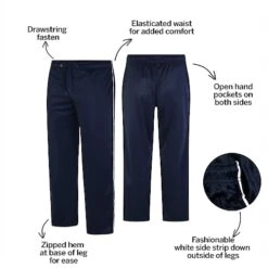 Bigdude Zipped Hem Tracksuit Bottoms Navy -Bigdude fba7ae19 bd23j0520blue