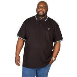 Bigdude Tipped Polo Shirt Black/Blue -Bigdude img 0008 clipped rev 1