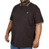 Bigdude Tipped Polo Shirt Black/Green -Bigdude img 0018 clipped rev 1