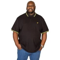 Bigdude Tipped Polo Shirt Black/Yellow -Bigdude img 0028 clipped rev 1