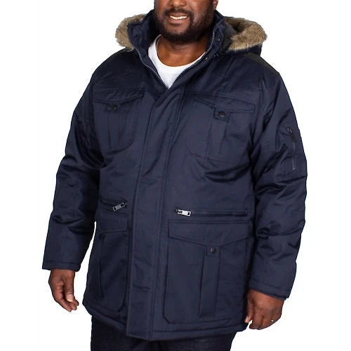 Bigdude Full Zip Parka Coat Navy 3 Bigdude Full Zip Parka Coat Navy