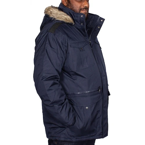 Bigdude Full Zip Parka Coat Navy 9 Bigdude Full Zip Parka Coat Navy - Image 7