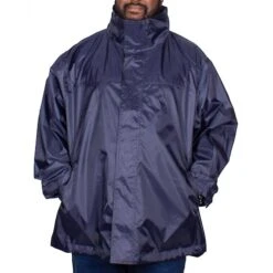 Bigdude Showerproof Packaway Rain Jacket Navy -Bigdude img 1935 clipped rev 1
