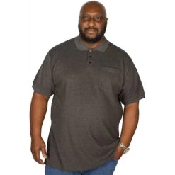 Bigdude Polo Shirt With Pocket Charcoal -Bigdude img 2362 clipped rev 1