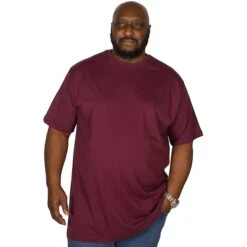 Bigdude Plain Crew Neck T-Shirt Burgundy -Bigdude img 2386 clipped rev 1